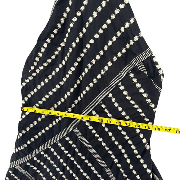 Free People Juni Mini Dress Black White Sleeveless Open Back Adjustable Size S - Picture 10 of 13